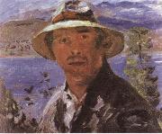 Self-Portrait in a Straw Hat